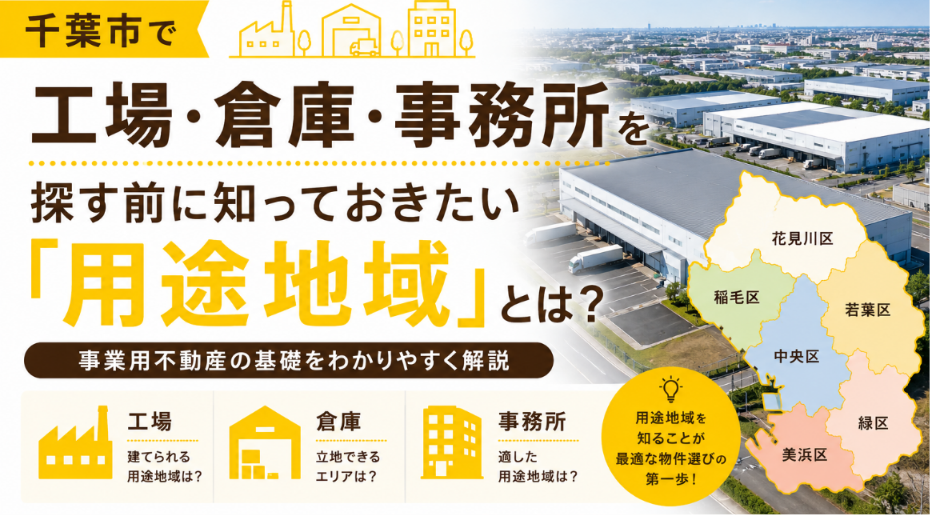 工場・倉庫・事務所を探す前に知っておきらい「用途地域」とは?