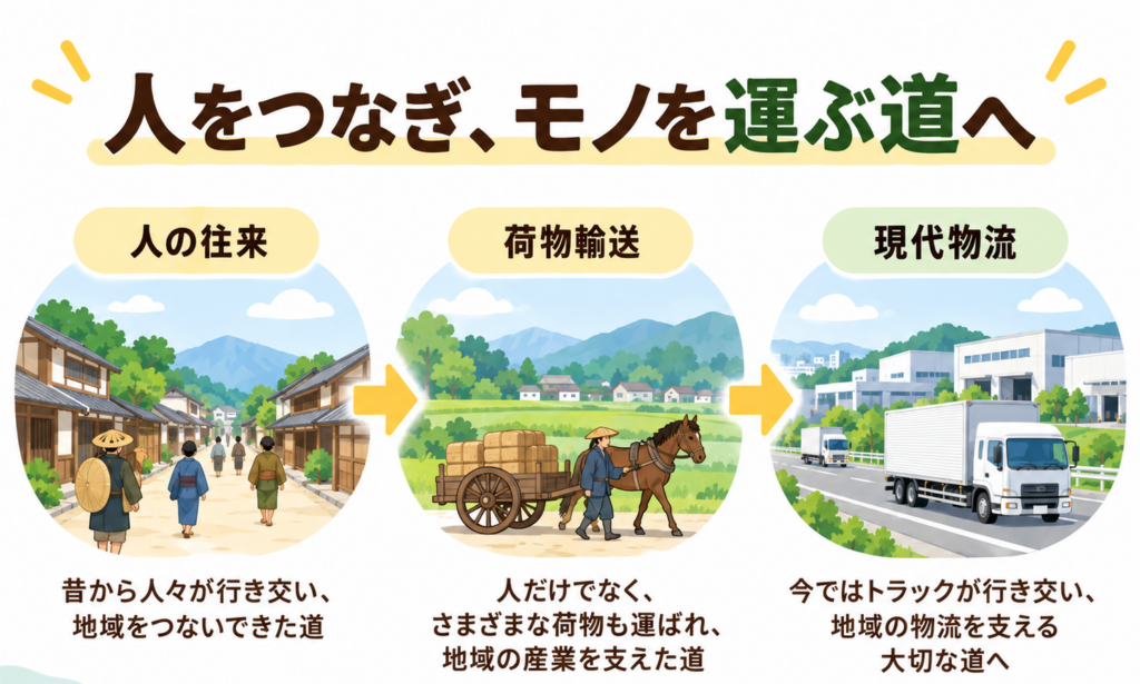 人をつなぎ、モノを運ぶ道へ